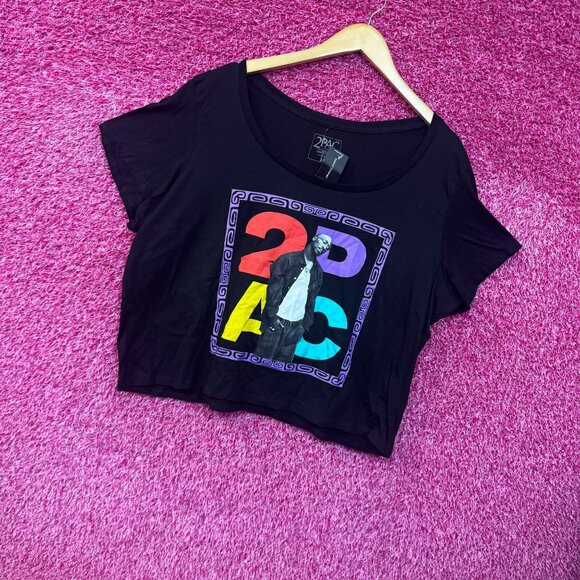 2Pac Color Spell Out Fresh Out the Joint Hip Hop Crop Top 2X - Picture 3 of 4
